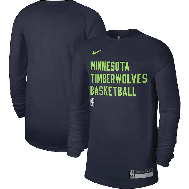Men's Minnesota Timberwolves Navy 2023/24 Legend On-Court Practice Long Sleeve T-Shirt Men's Minnesota Timberwolves Navy 2023/24 Legend On-Court Practice Long Sleeve T-Shirt